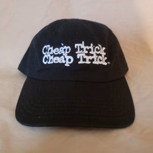 Cheap Trick Like New Black Embroidered Velcro Closure Baseball Cap Hat